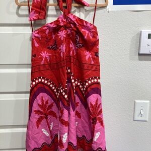 1. State Red and Pink Backless Dress